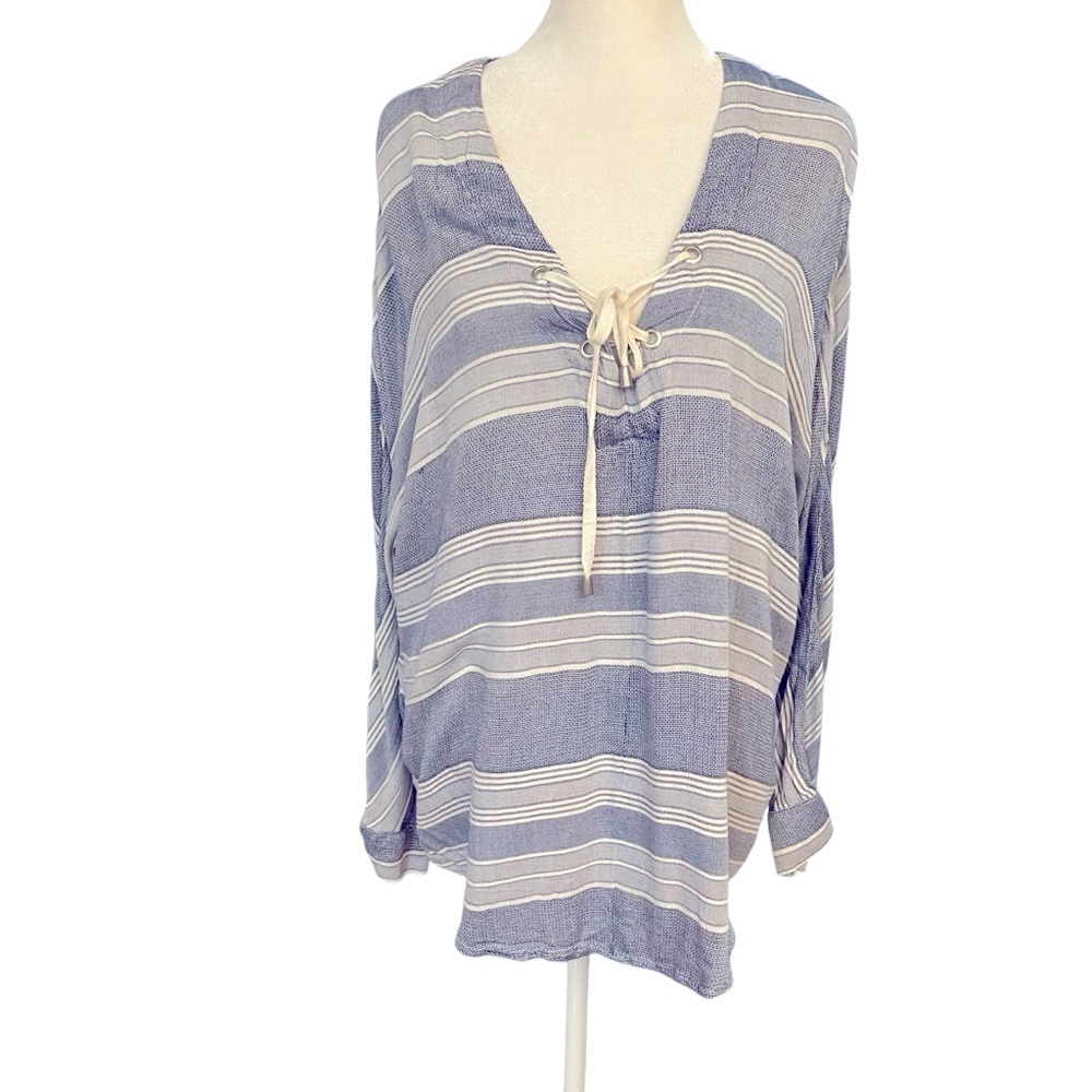 Rails Lily Athens Women’s Stripe Blouse Size S Lo… - image 3